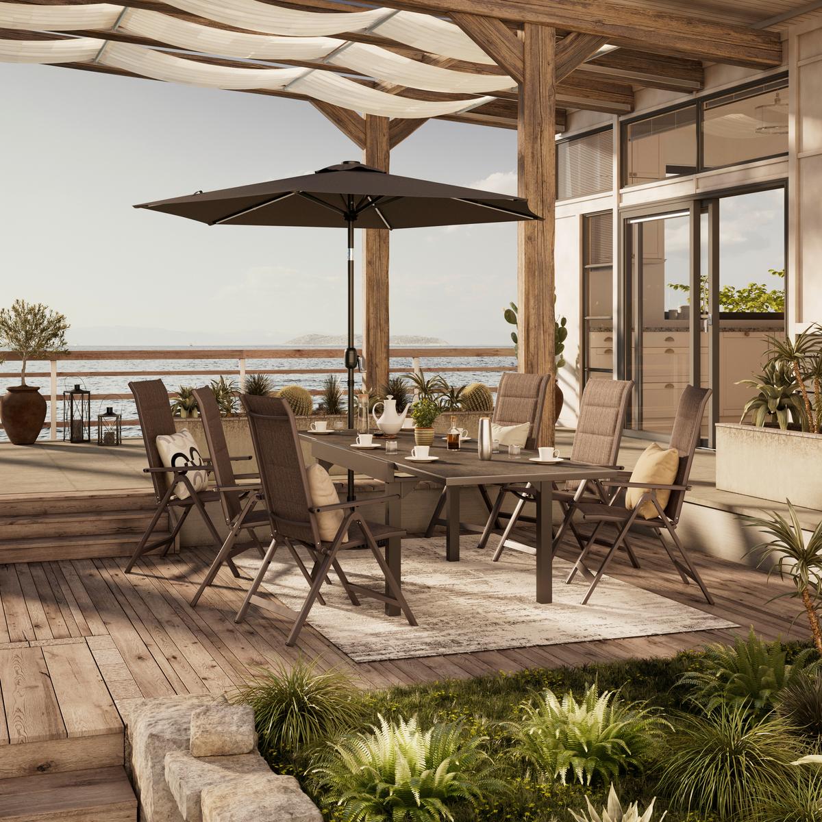 PARASOL PRZECIWSŁONECZNY MERIA - ciemnoszary, Modern, metal/tkanina - Ambia Garden