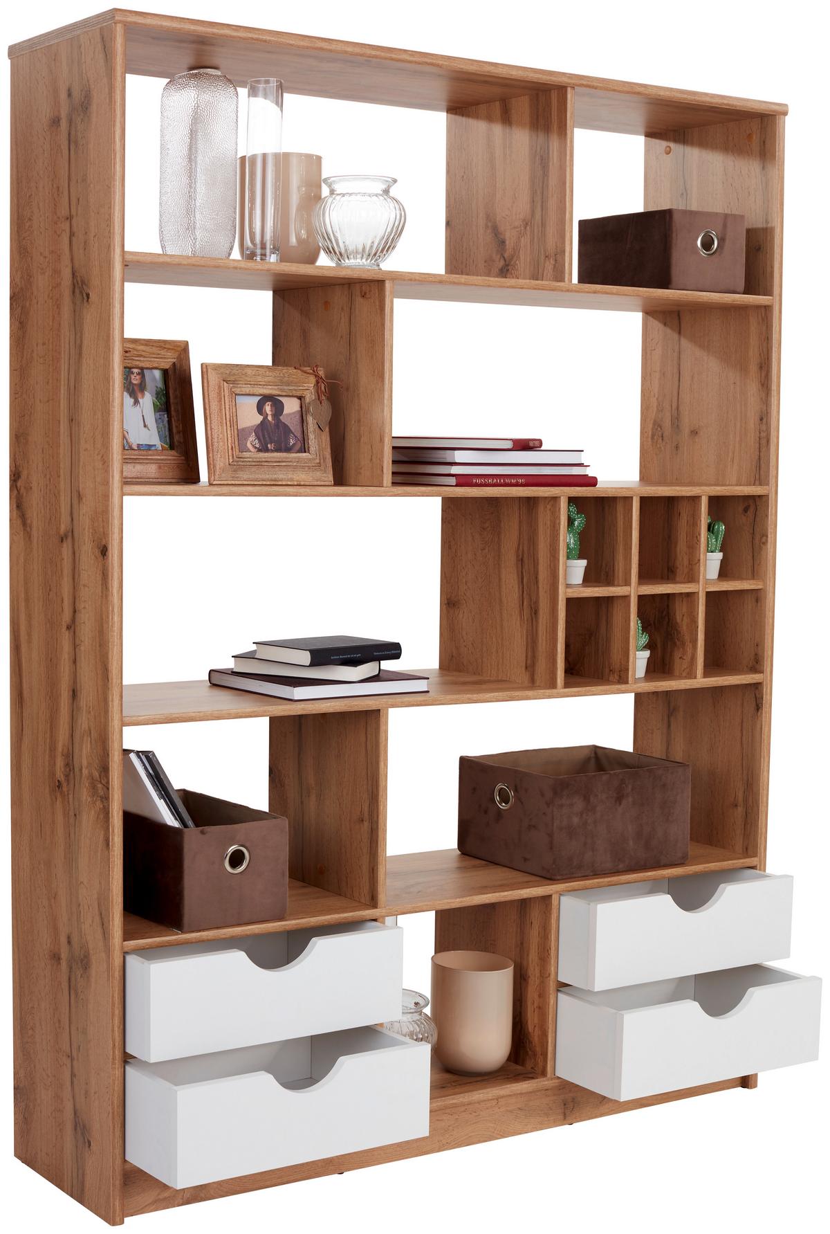 Etajeră Meggy - culoare lemn stejar, Modern, lemn (140/184/32cm) - Modern Living