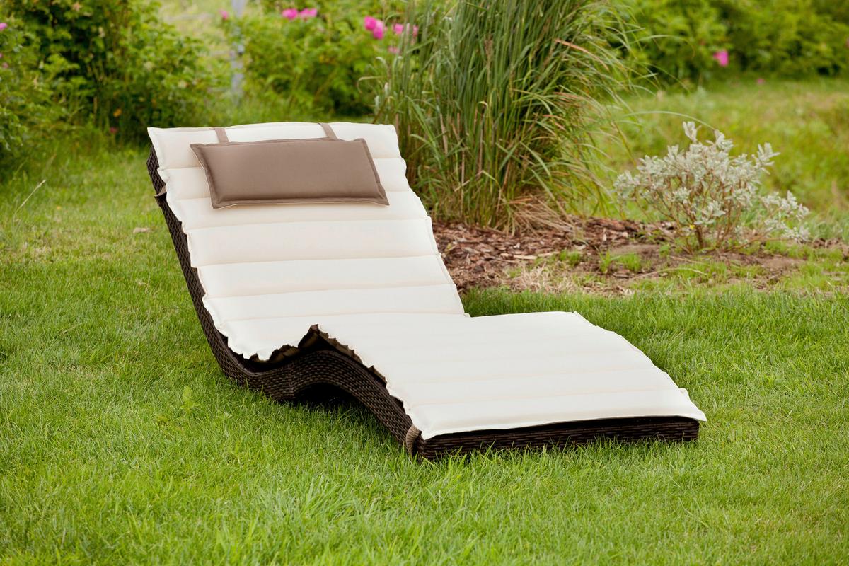 Vrtni Ležalnik Piacenza, Rjava - rjavosiva/bež, Moderno, kovina/umetna masa (188/75/66cm) - Gardenson