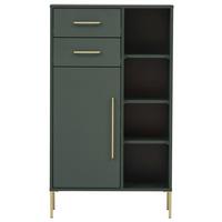 Srednje Visoka Omara Kent, Zelena - zlate barve/gozdno zelena, Moderno, kovina/leseni material (67,1/117,4/33,1cm) - Stylife