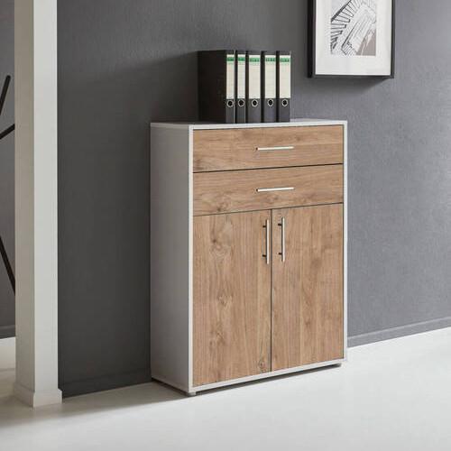 Aktenschrank Office Edition Grau/Eichefarben - Eichefarben/Grau, MODERN, Holzwerkstoff (84,5/114/33cm) - MID.YOU