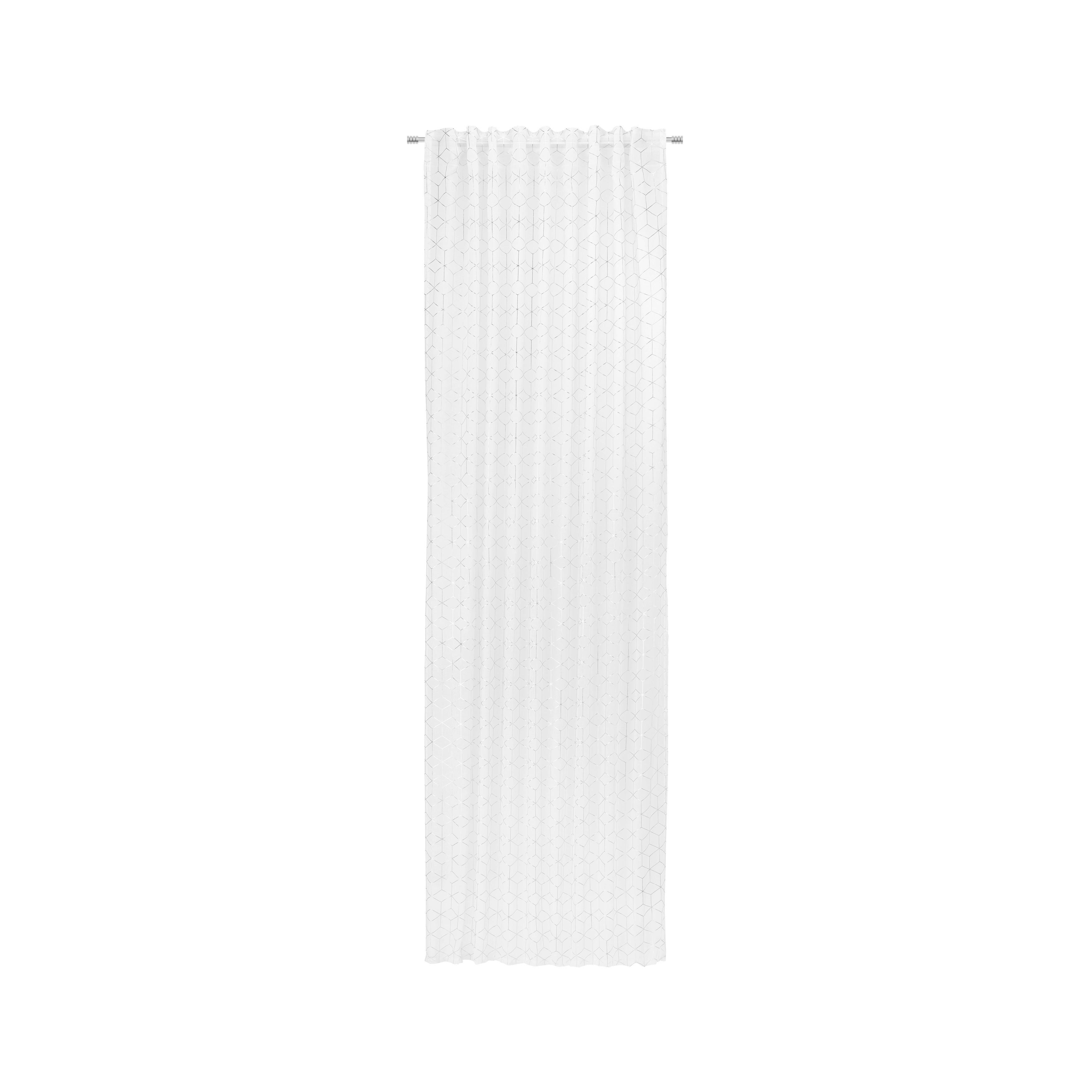 Fertigvorhang Aida ca. 135x245cm - Silberfarben/Weiß, ROMANTIK / LANDHAUS, Textil (135/245cm) - Modern Living
