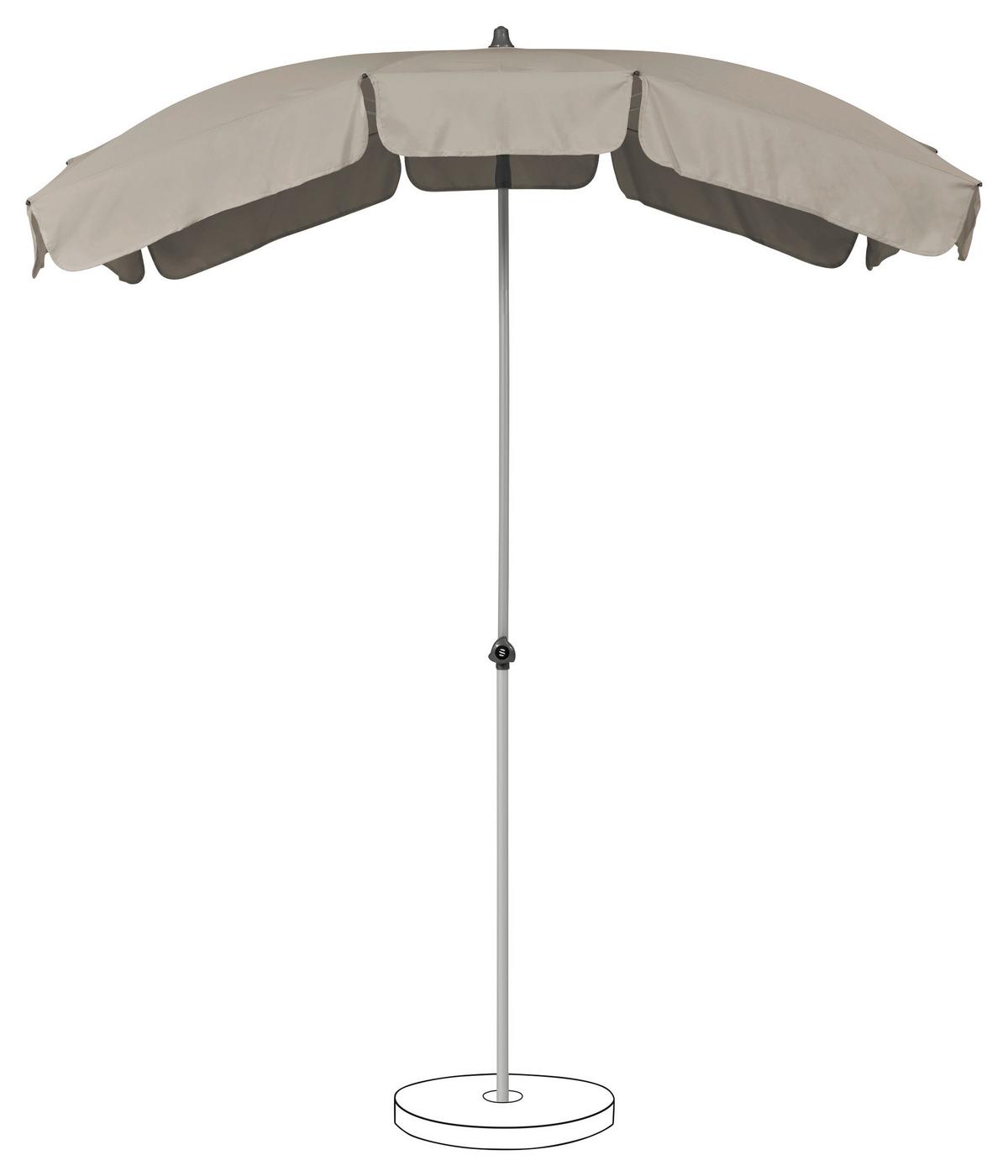 Sonnenschirm Siesta Taupe ca. 180x130cm - Taupe, Basics, Kunststoff/Metall (180/130cm) - Suncomfort by Glatz