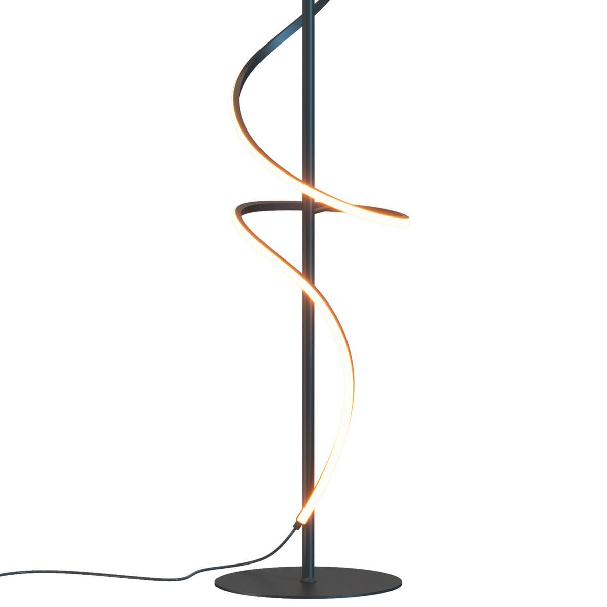 LED-Stehleuchte PTN Schwarz max. 24 Watt - Schwarz, Design, Kunststoff/Metall (22/22/150cm)