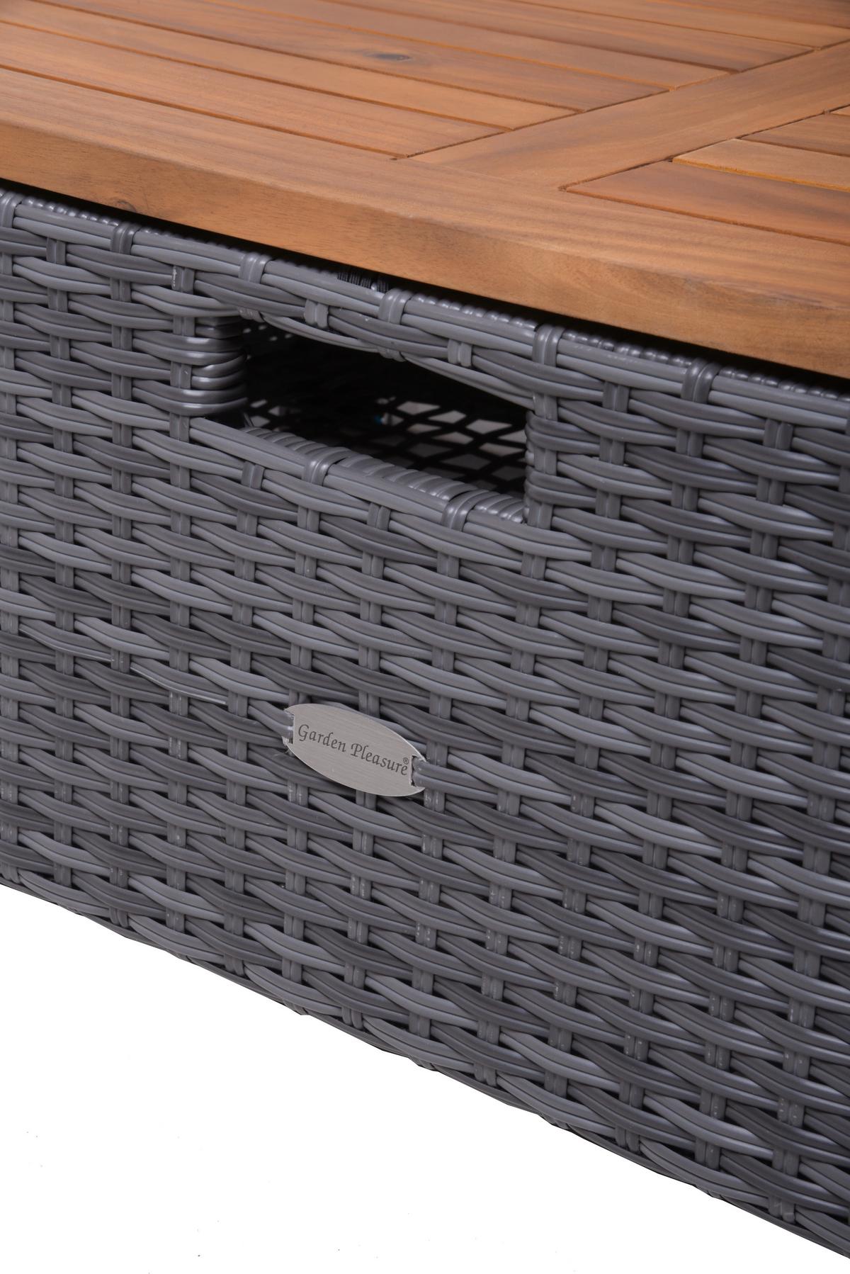 Loungegarnitur Bari ca. 116x95x118 cm Grau - Dunkelgrau/Anthrazit, Basics, Holz/Kunststoff (116/95/118cm) - Gardenson