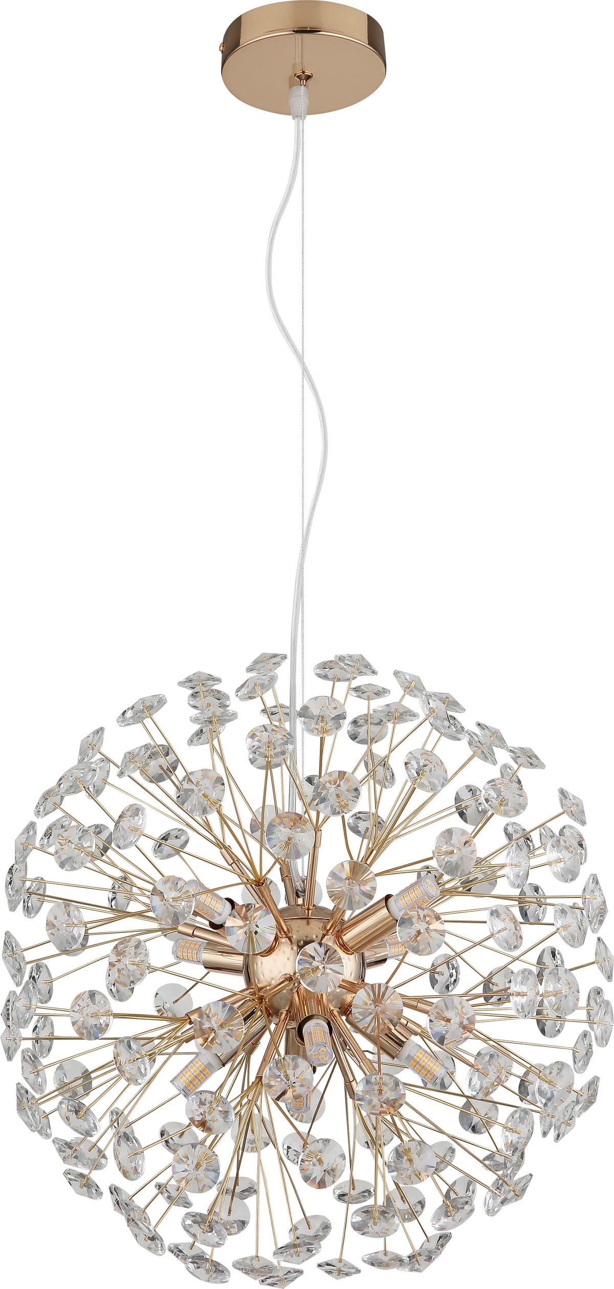 LED-Deckenleuchte Cheyenne Klar/Goldfarben max. 3,5 Watt - Klar/Goldfarben, Basics, Glas/Metall (40/40/150cm)