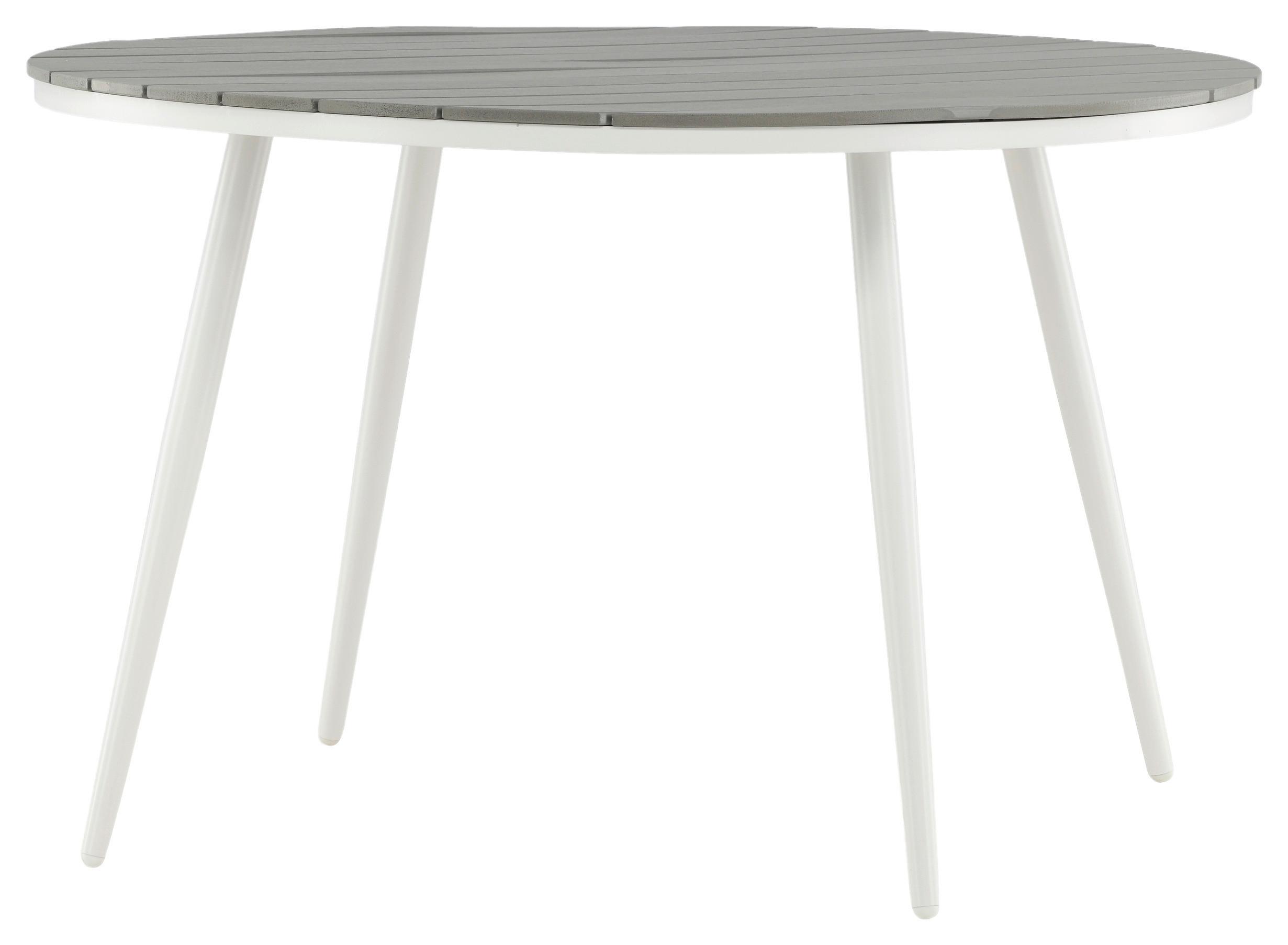GARTENTISCH BREAK - Weiß/Grau, KONVENTIONELL, Kunststoff/Metall (120/120/74cm) - Gardenson