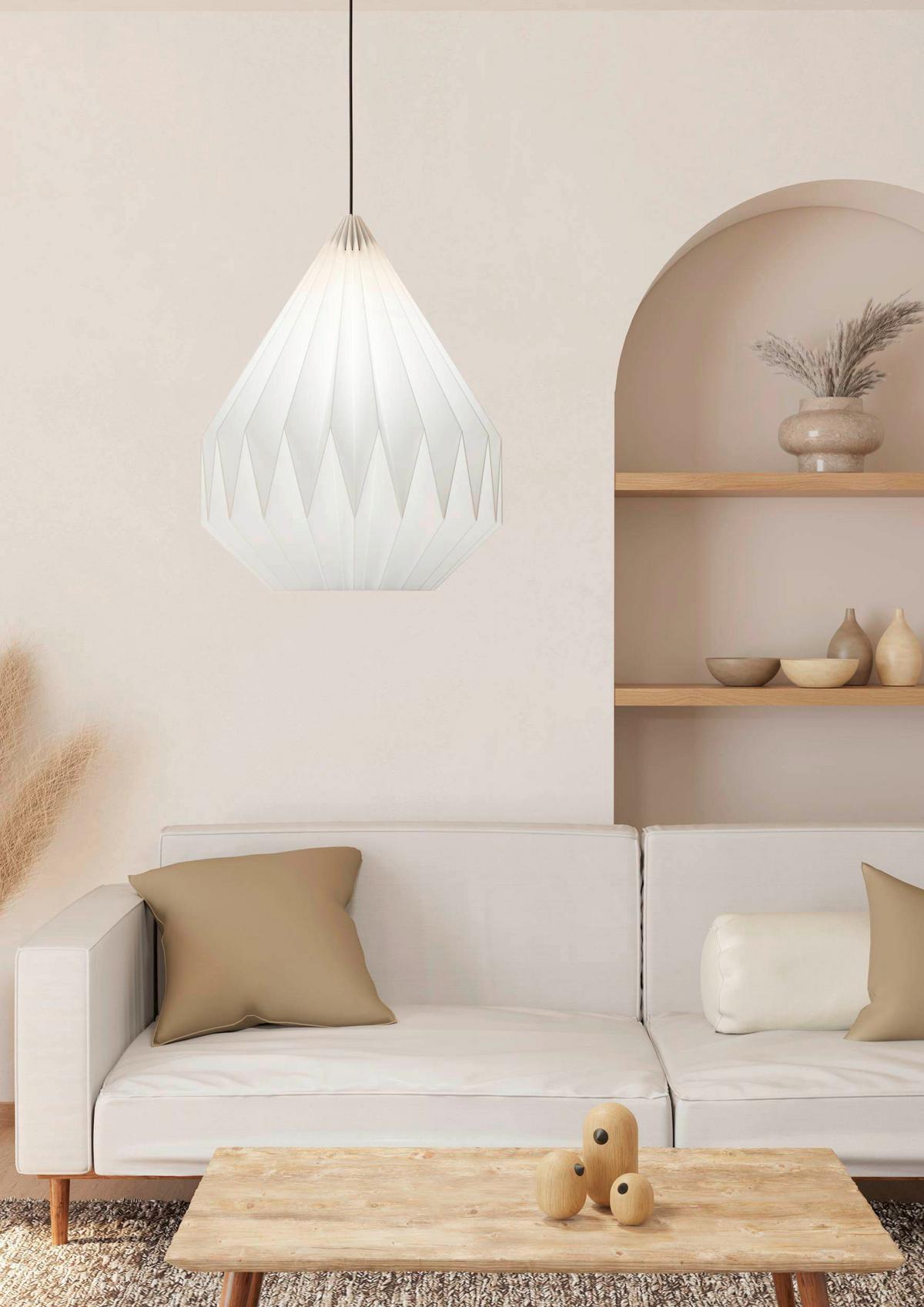 LAMPA WISZĄCA 43933 MINTING - czarny/biały, Basics, metal/papier (45/110cm) - Eglo