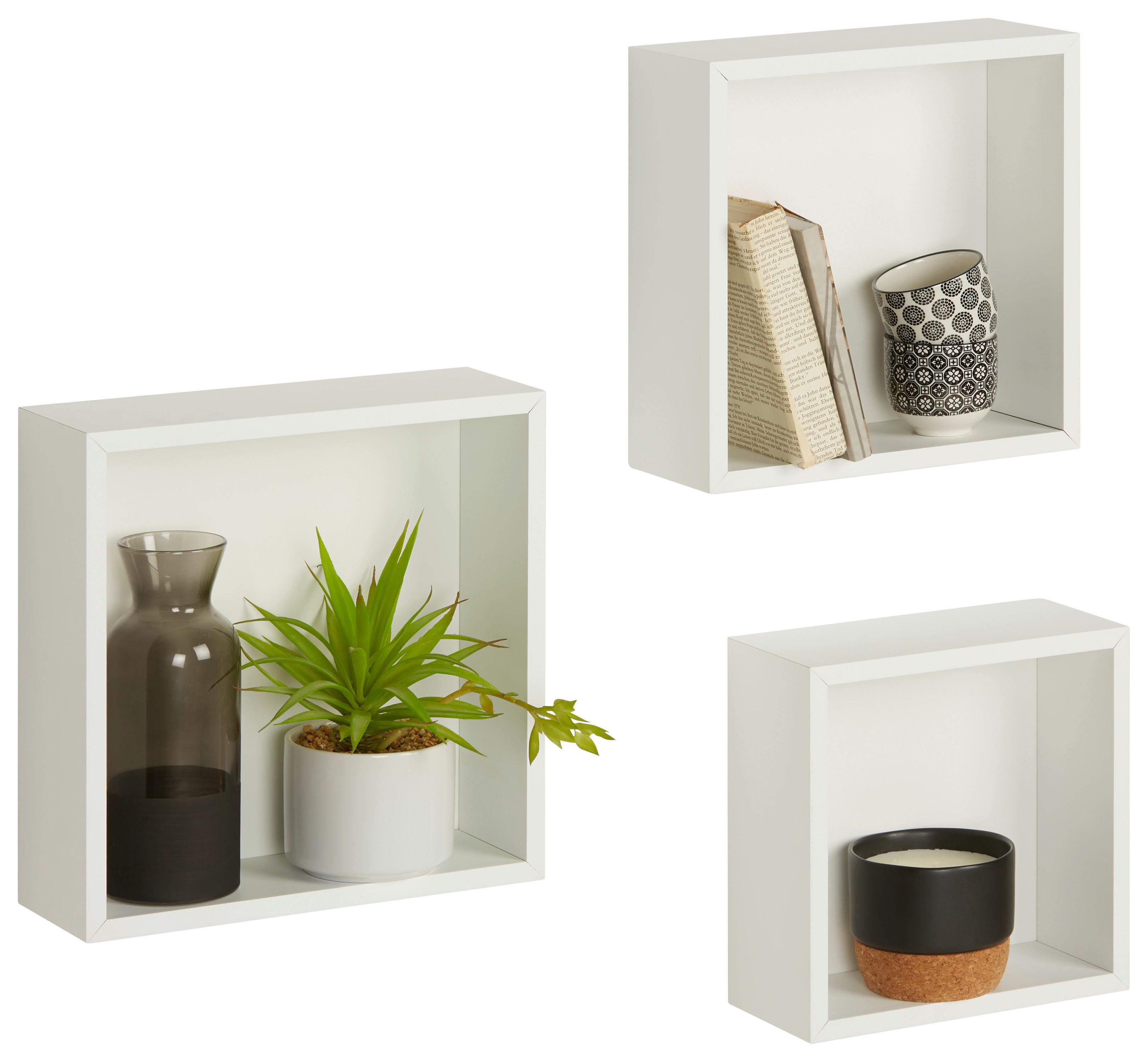VÄGGHYLLPLAN SET KALISI -TOP- -BASED/SB- - vit, Modern, trämaterial (29/29/10/26/26/10/23/23/10cm) - Based
