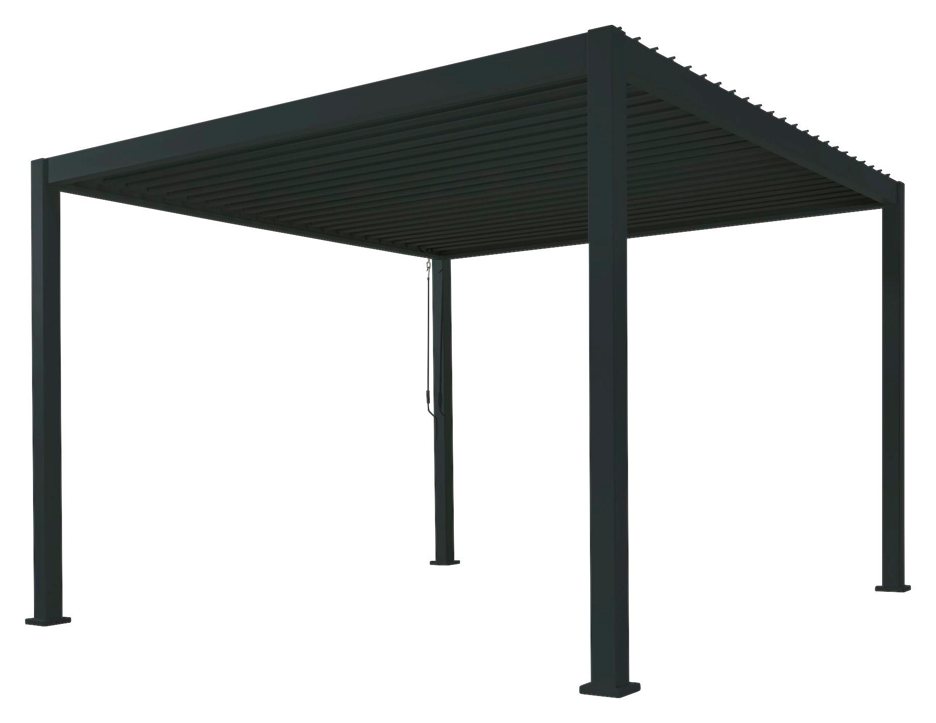 Pavillo Mirador ca. 300x250x300 cm Schwarz - Anthrazit, MODERN, Metall (300/250/300cm) - Gardenson