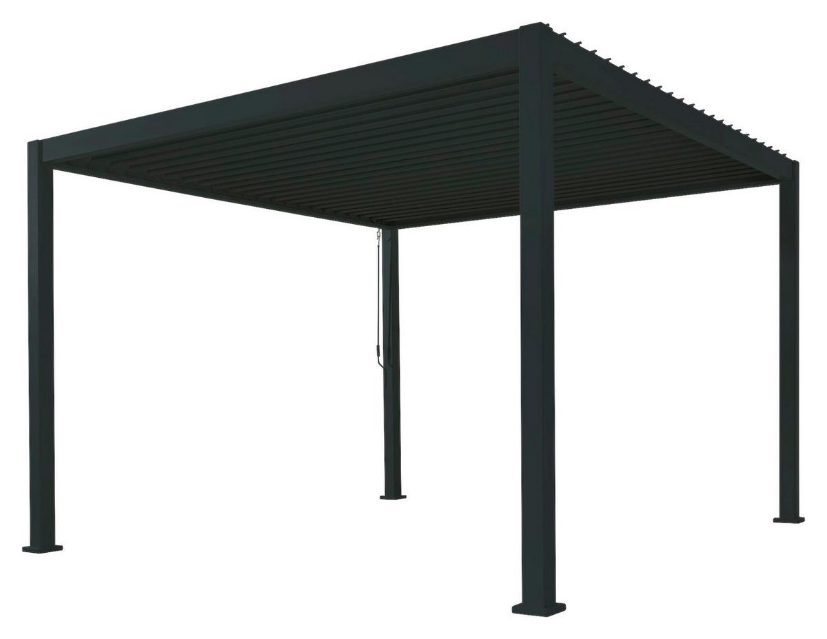 Pergola Deluxe ca. 300x250x300 cm Schwarz - Anthrazit, MODERN, Metall (300cm) - Gardenson