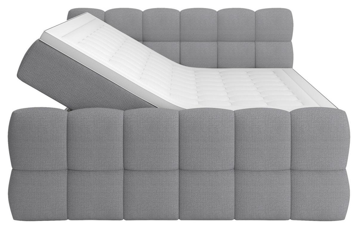 Boxspring Krevet Brisbane - siva/crna, Trend, drvni materijal/drvo (120/200cm) - Premium Living