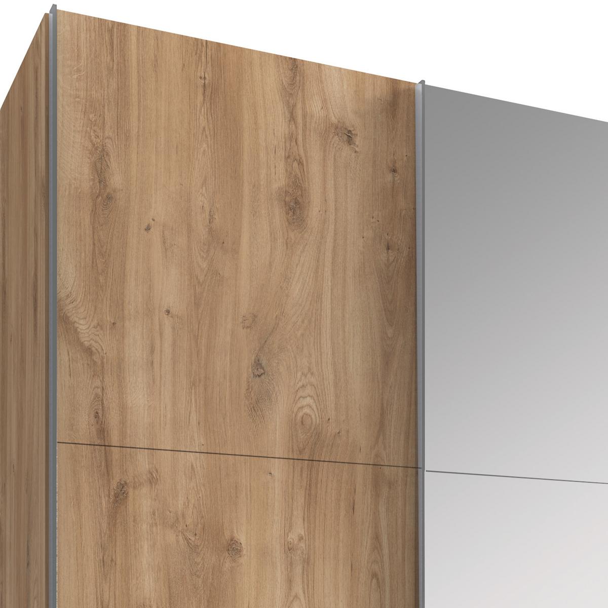 Ormar S Kliznim Vratima Level 36a - boje hrasta/boje kroma, Moderno, staklo/drvni materijal (300/216/65cm) - Modern Living