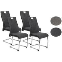 Schwingstuhl Alina 4er-Set Anthrazit Webstoff - Chromfarben/Anthrazit, MODERN, Textil/Metall (43/98/59cm) - MID.YOU