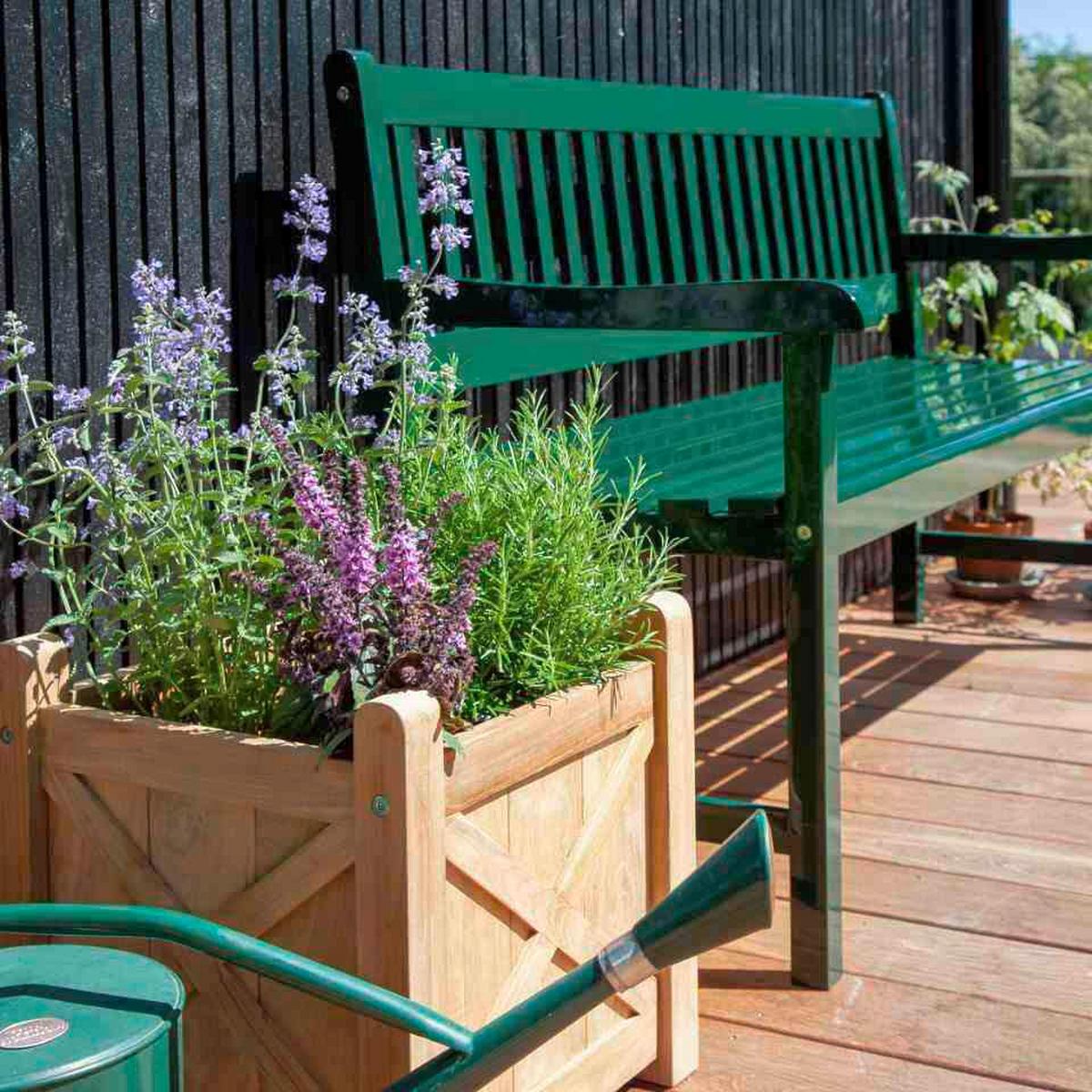 Gartenbank Brighton Gartenbank - Dunkelgrün/Grün, Natur, Holz (150/89/59cm) - Gardenson