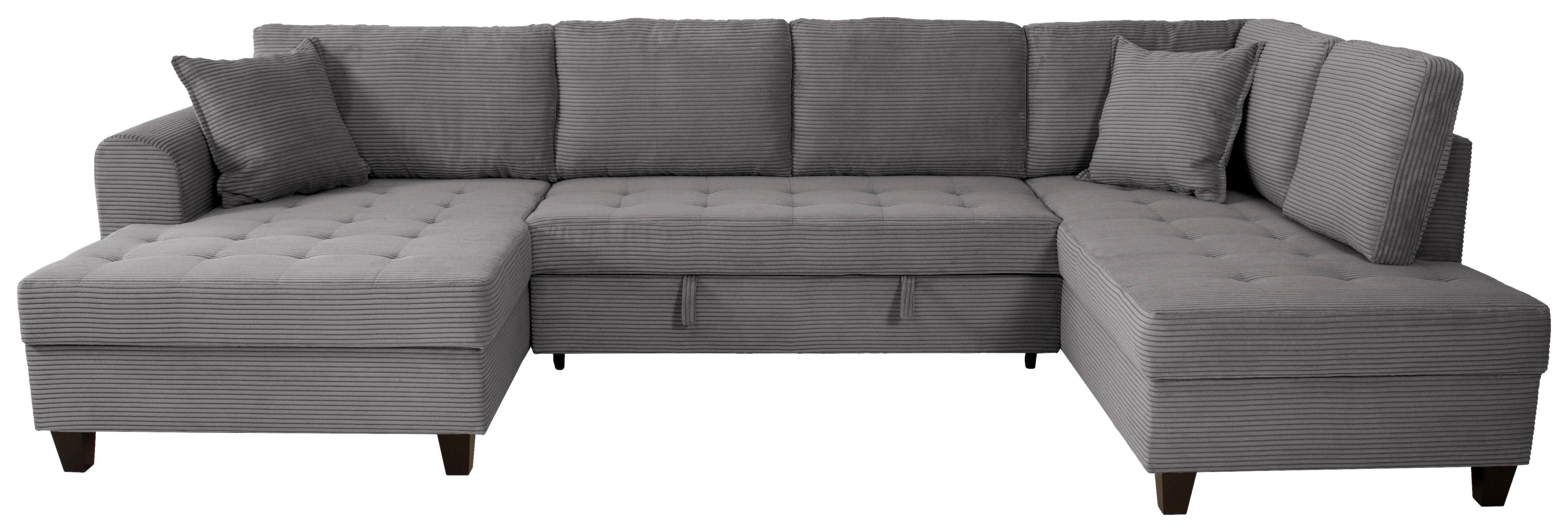 Kutna Garnitura Moritz - siva, Trend, tekstil (155/324/178cm) - Modern Living