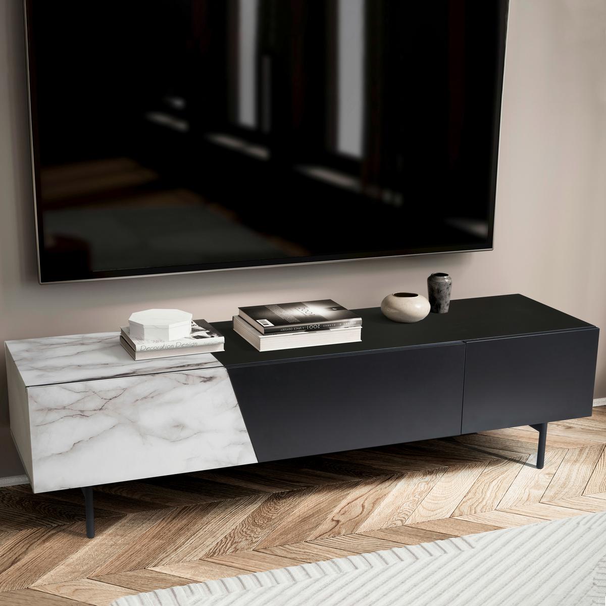 Nizka Omarica Wl6.816 - črna/bela, Design, kovina/leseni material (150/40/40cm) - Livetastic