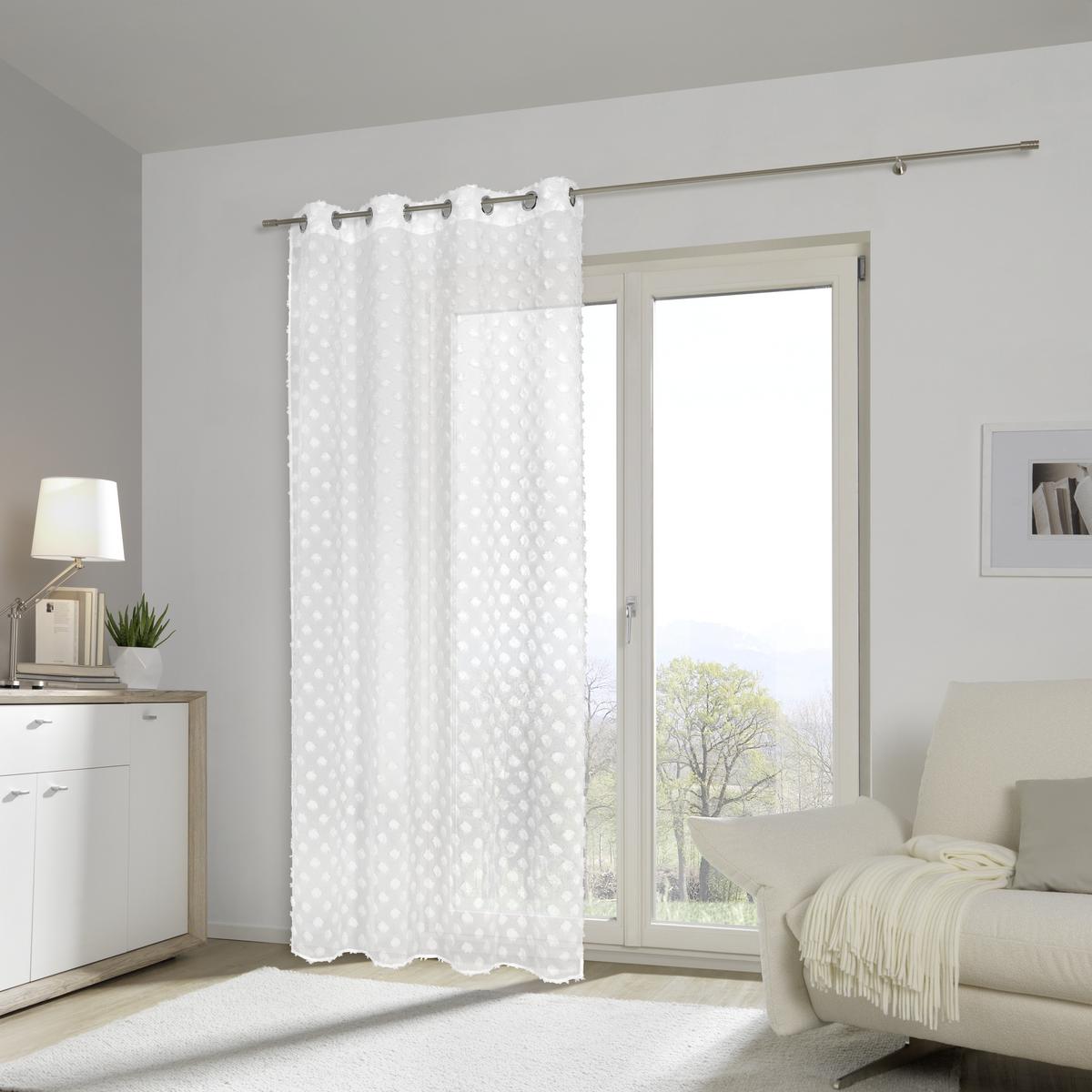 ZASŁONA NA PRZELOTKACH STINA - biały, Trend, tkanina (140/245cm) - Esposa