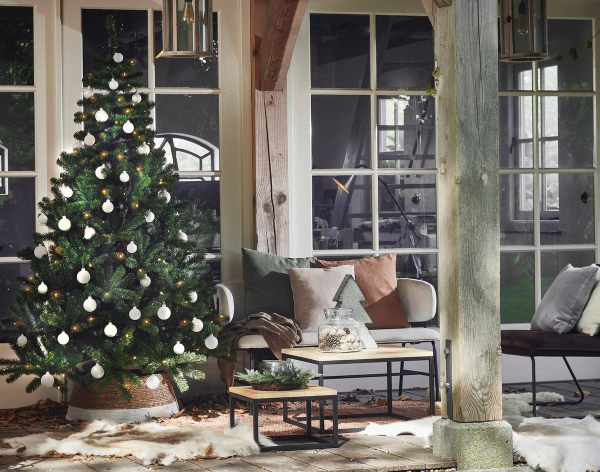 Weihnachtsbaum Charlton in Grün ca. 185cm - Grün, Kunststoff/Metall (115/185cm)