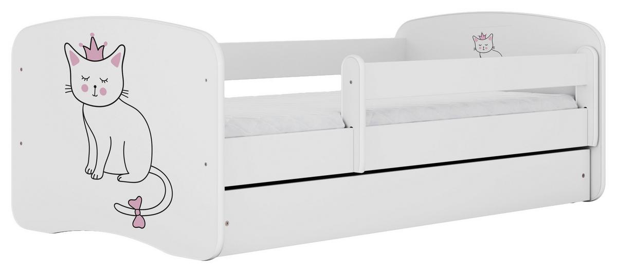 Otroška Postelja Babydreams, Bela, 80x160cm - bela/barve breze, Moderno, tekstil/leseni material (80/160cm) - MID.YOU