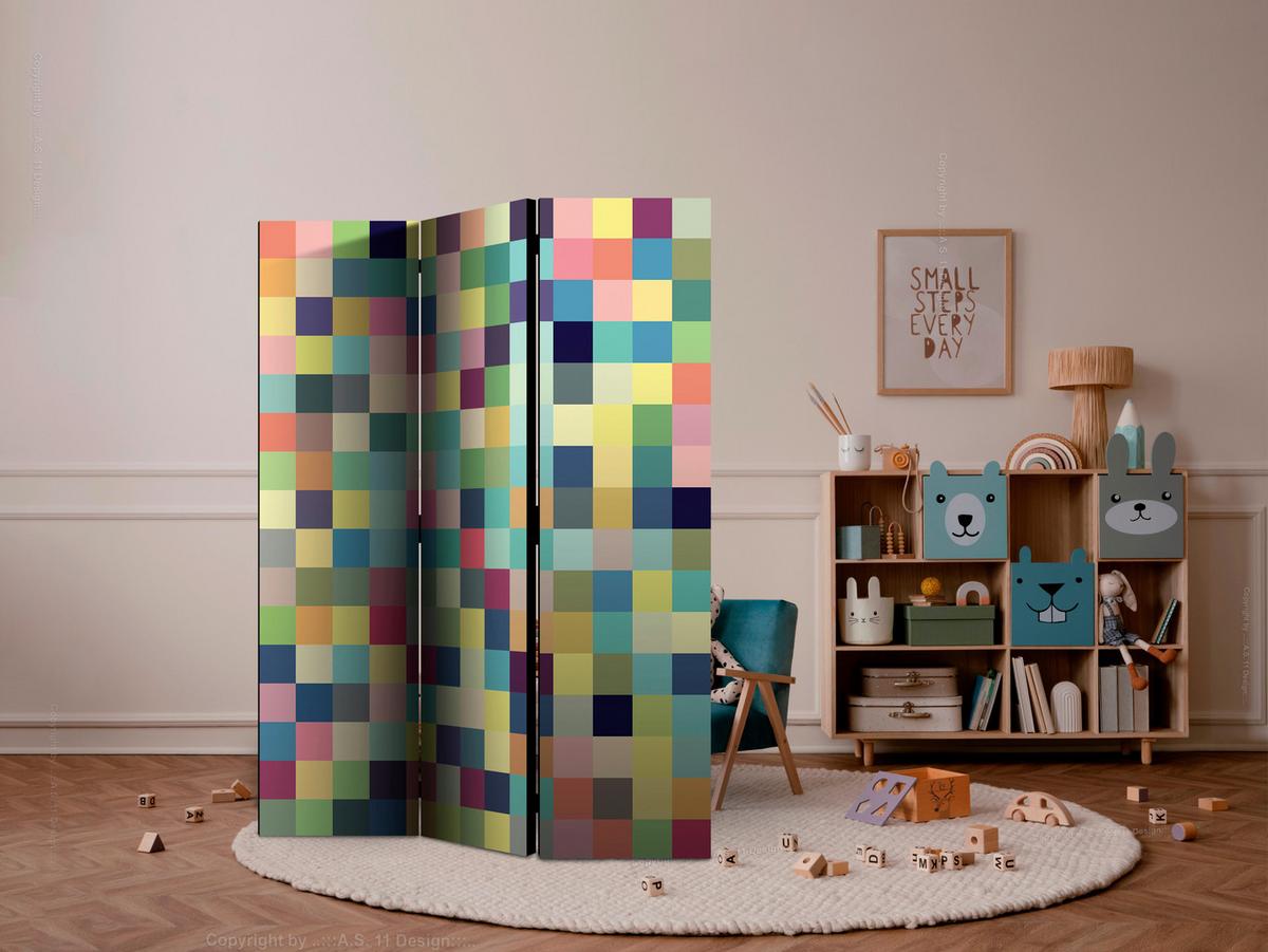 Paravan Millions Of Colors, 3-Delni, Dvostranski - večbarvno, Basics, tekstil/les (135/172/3cm) - artgeist