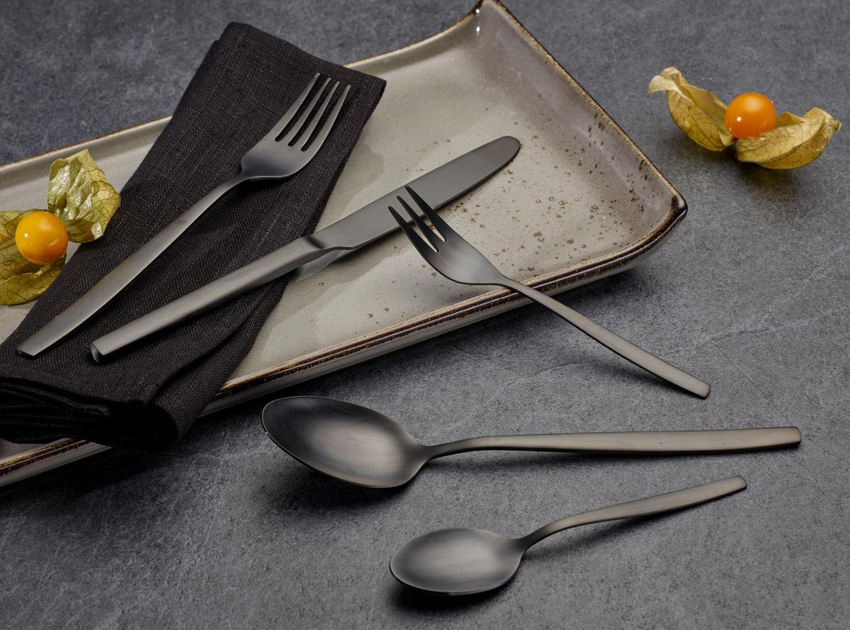 Jedilni Pribor Positano, 30-Delni - črna, Design, kovina - Echtwerk