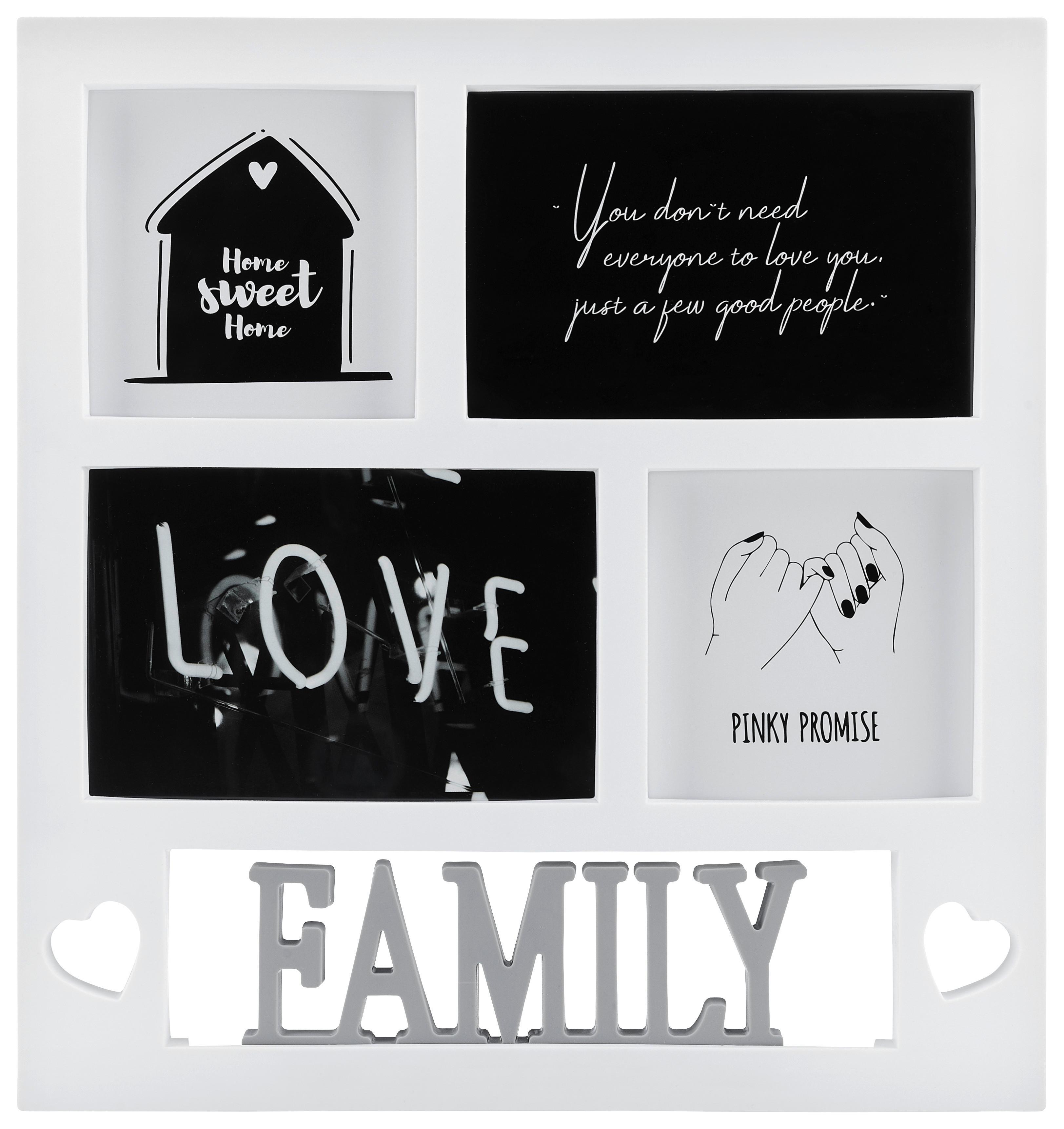 Bilderrahmen Becca diverse Motive - Weiss, Romantik / Landhaus, Glas/Kunststoff (28,5/30/1,5cm) - Based