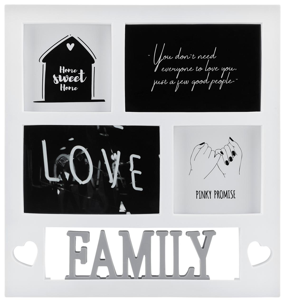 Bilderrahmen Becca diverse Motive - Weiss, Romantik / Landhaus, Glas/Kunststoff (28,5/30/1,5cm) - Based