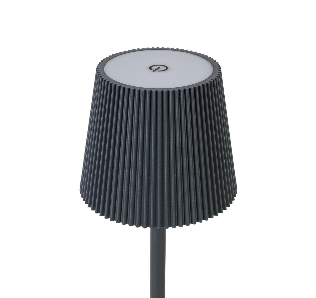 Veioză cu acumulator Maxi - antracit, Modern, plastic/metal (11/22- 36cm) - Mömax