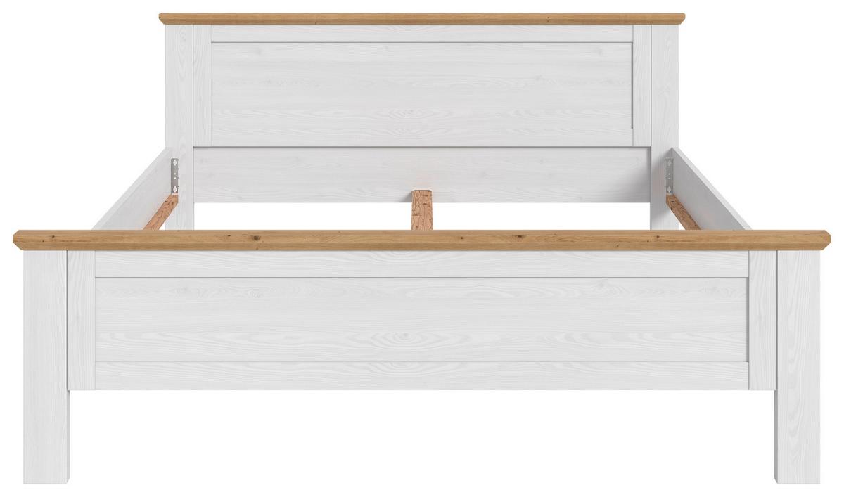 Bett VERONA Weiß ca. 180x200 cm MDF - Lärchefarben/Eiche Artisan, ROMANTIK / LANDHAUS, Holzwerkstoff (180/200cm) - Livetastic