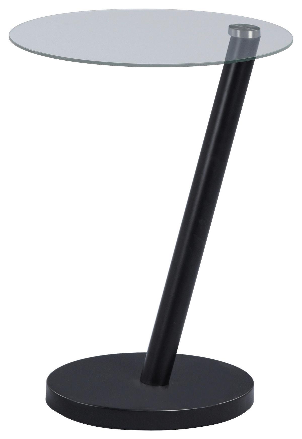 STOLIK BOCZNY ONDA - czarny, Design, metal/szkło (40/30/50cm)