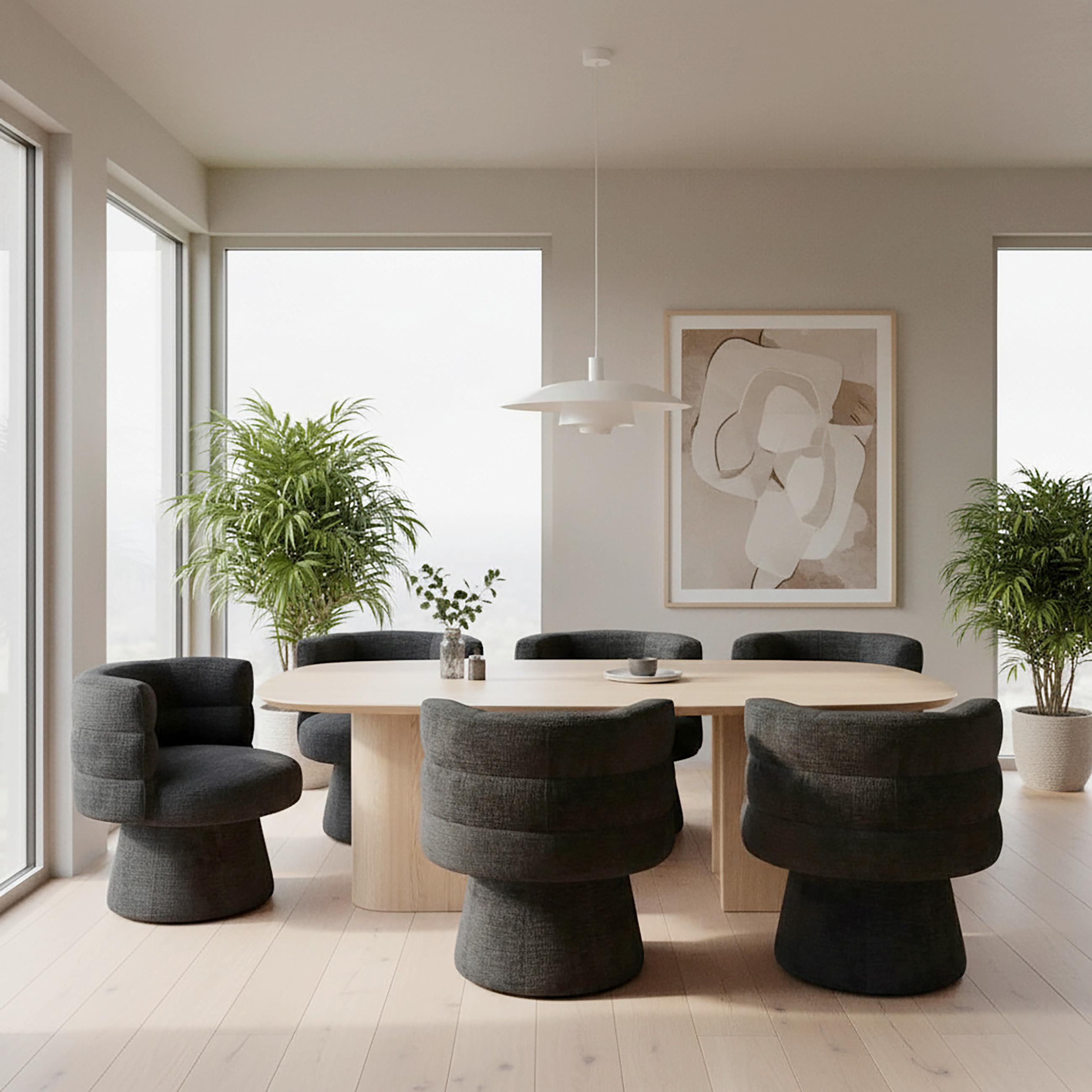 Stuhl Julina Schwarz Chenille Gepolstert - Schwarz, MODERN, Holz/Textil (71/74/72cm) - Bessagi Home