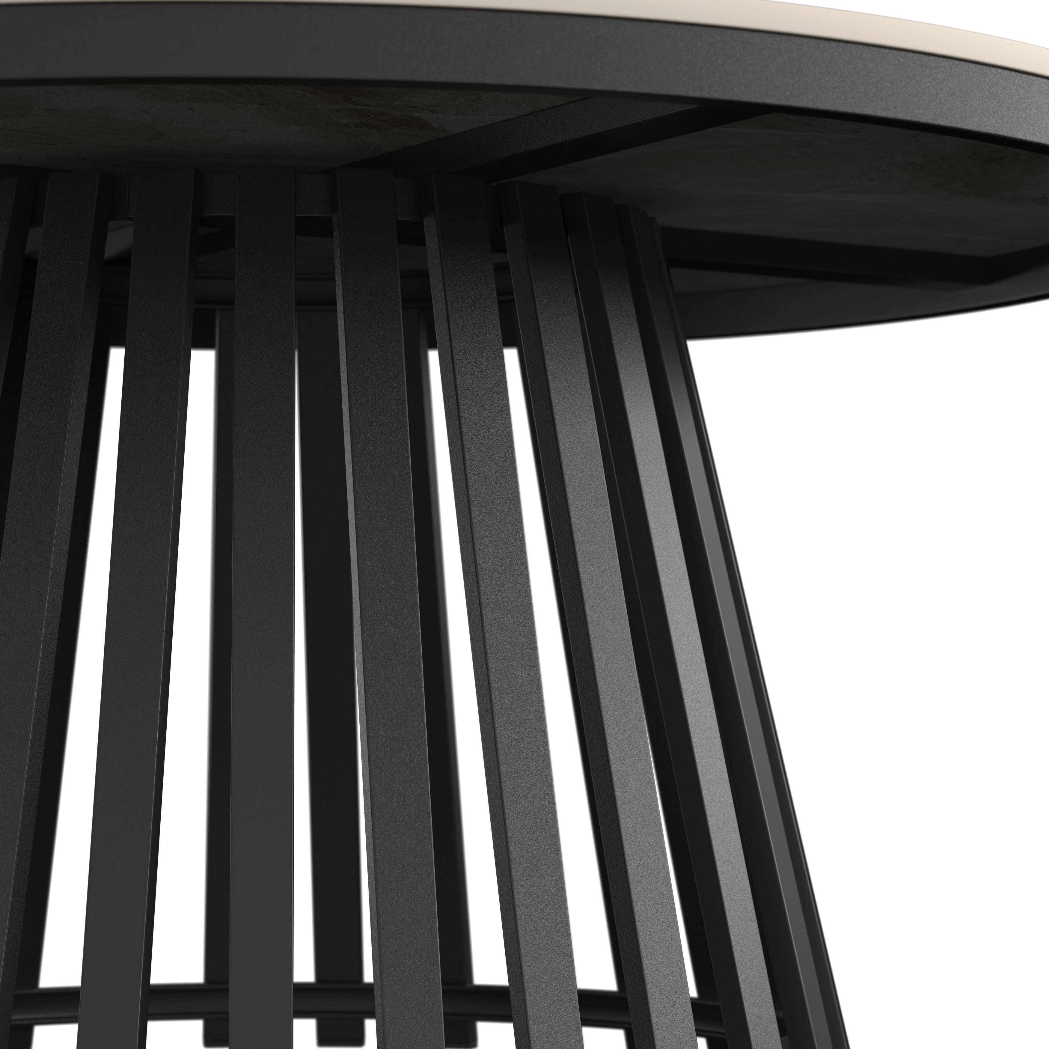 SOFFBORD PELA - grå/svart, Modern, metall/trämaterial (90/45cm) - Bessagi Home