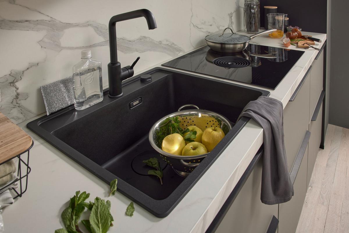 Einbauküche Easytouch in Taupegrau - Taupe/Grau, MODERN, Holzwerkstoff (153/242cm) - Nobilia