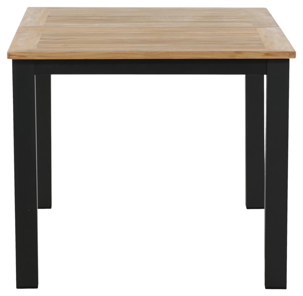 Gartentisch Panama ca. 210x90 cm Schwarz/Teakholz - Schwarz/Teakfarben, KONVENTIONELL, Holz/Metall (210/90/75cm) - Gardenson