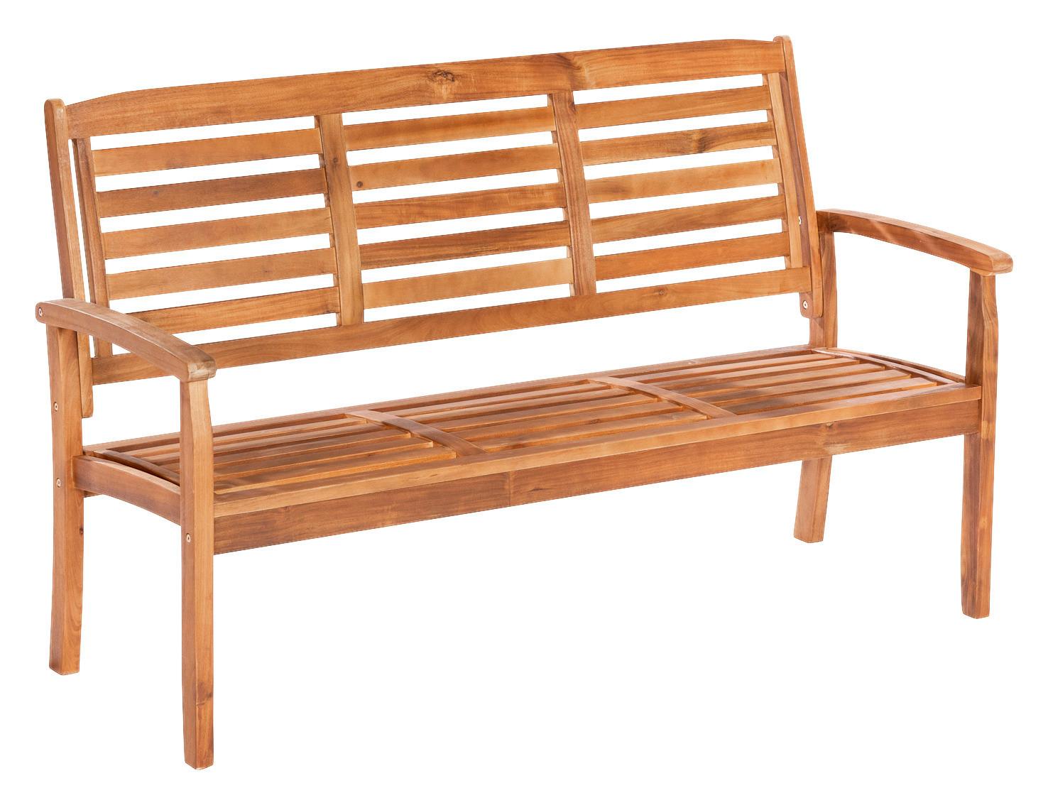 Gartenbank Paraiba aus Akazie Natur - Akaziefarben, ROMANTIK / LANDHAUS, Holz (161/92/62cm) - Gardenson