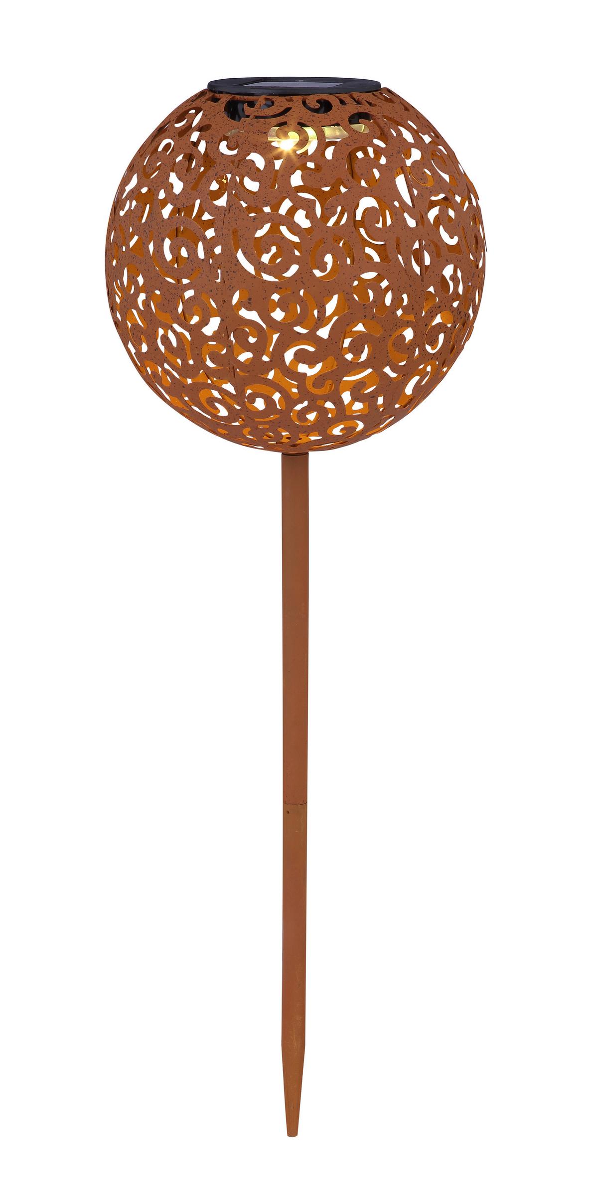 Solarna Svetilka Solar, S Sijalko - črna/opečnato rjava, Basics, kovina (18,5/54cm) - Globo