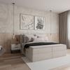 Boxbett Mala ca. 180x200 cm Creme mit Topper - Creme/Schwarz, MODERN, Holz/Holzwerkstoff (180/200cm) - Bessagi Home