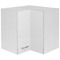 Eckoberschrank Wito ca. 60x54,8 cm Weiß - Edelstahlfarben/Weiß, Holzwerkstoff/Kunststoff (60/54,8/32cm) - FlexWell