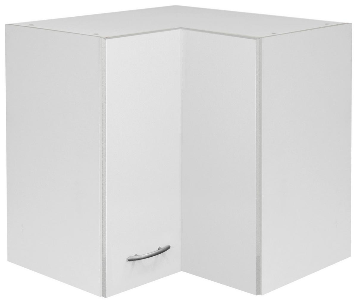 Eckoberschrank Wito ca. 60x54,8 cm Weiß - Edelstahlfarben/Weiß, Holzwerkstoff/Kunststoff (60/54,8/32cm) - FlexWell