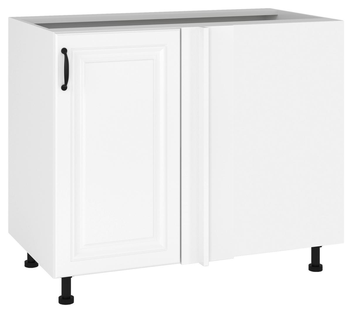 Alsó Sarokszekrény Michelle - fekete/fehér, Modern, faalapú anyag/fém (98/82/61,5cm)