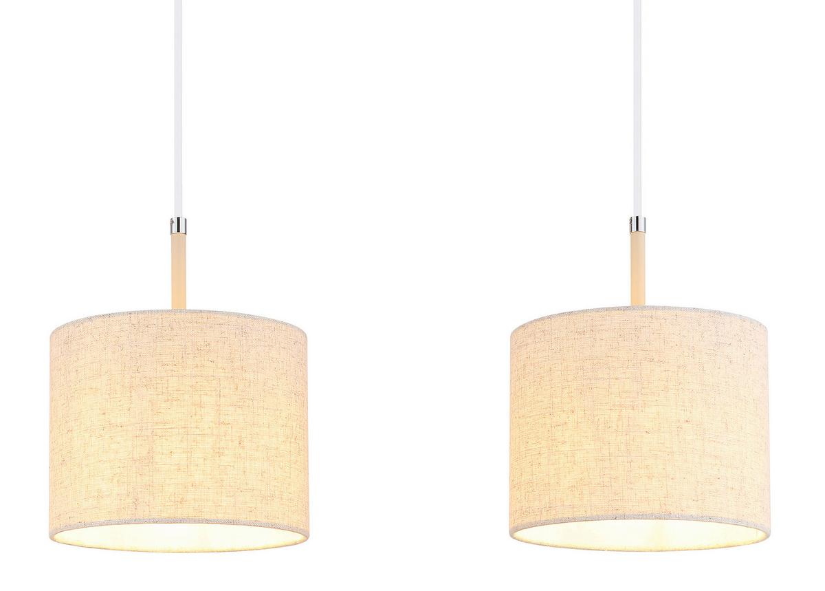 Lampă Suspendată Deleon - alb/crem, Design, plastic/metal (90/20/120cm) - Globo