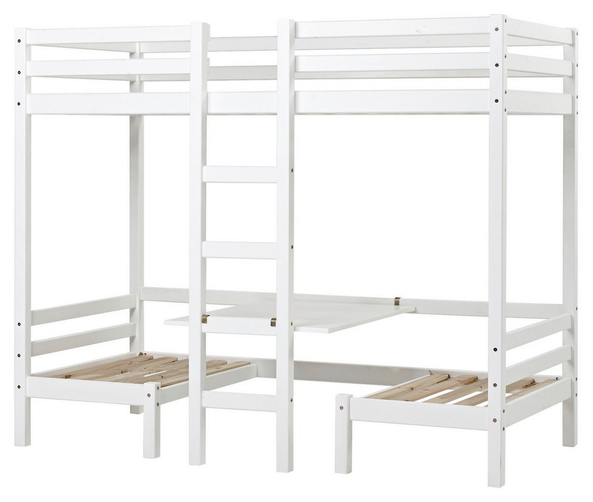 Etagenbett JUMBO Weiß ca. 90x200 cm MDF - Weiß, MODERN, Holz (90/200cm) - MID.YOU