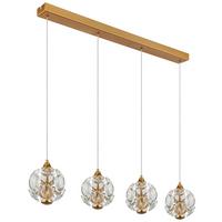 LED-HÄNGELEUCHTE 16047-4H VIRINA - Klar/Transparent, Konventionell, Glas/Kunststoff (93/15/150cm) - Globo