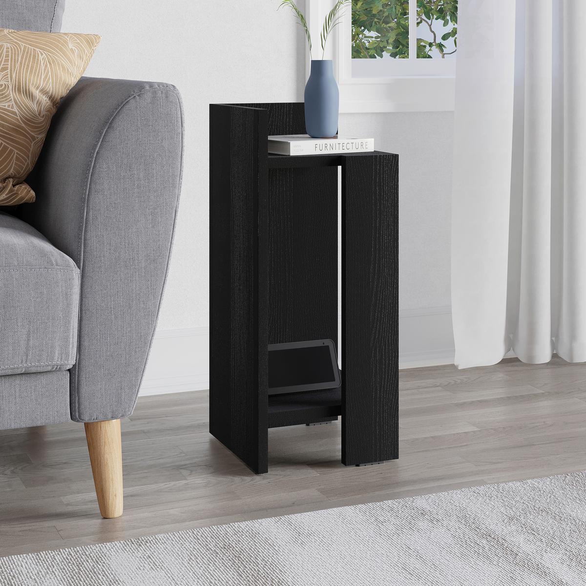 Nachtisch Elos ca. 27x60x25 cm Schwarz - Schwarz, Design, Holzwerkstoff (27/60/25cm) - Livetastic