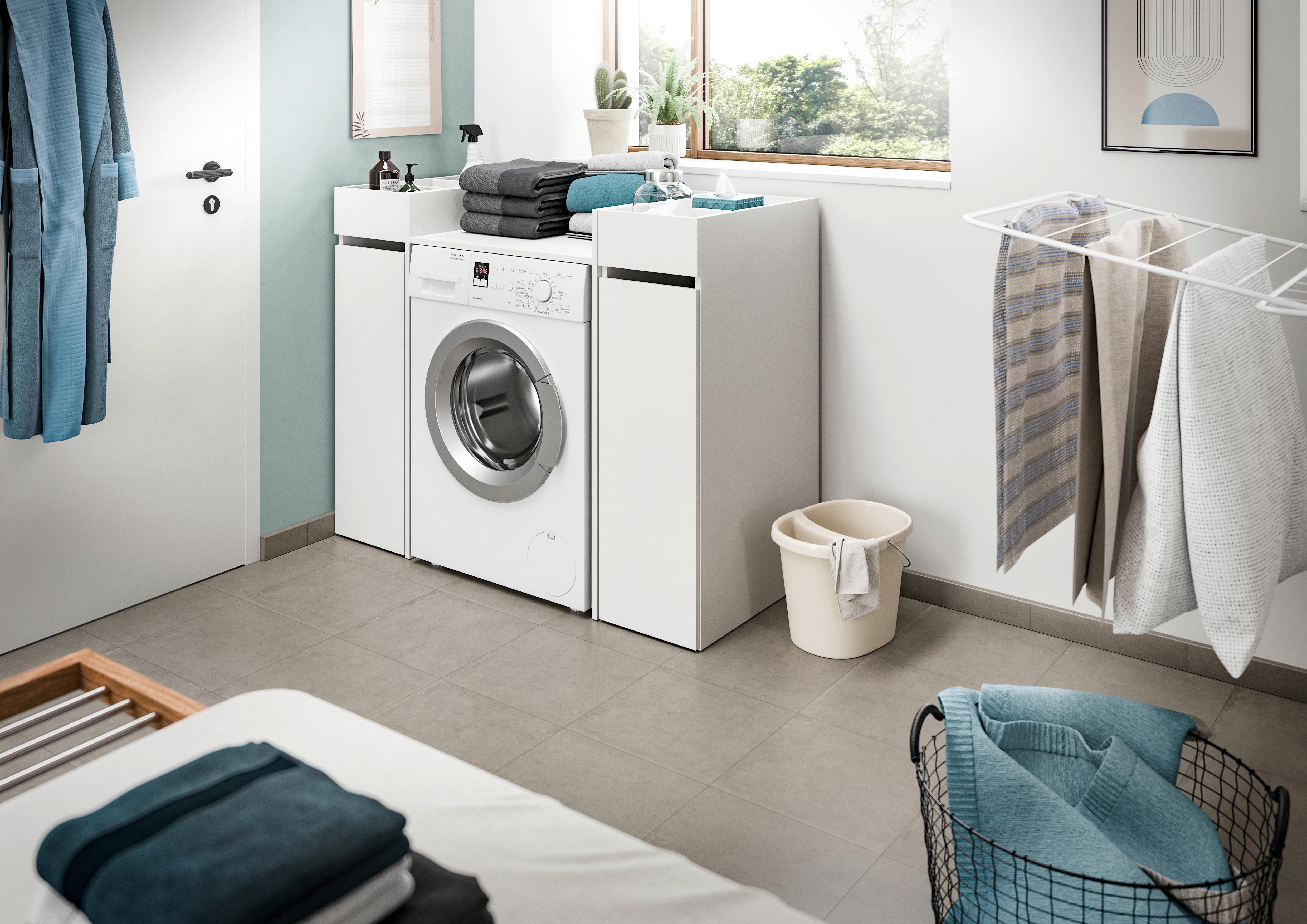 Omarica Za Pralni Stroj Free, Bela - bela, Moderno, leseni material (124/101/60cm) - MID.YOU
