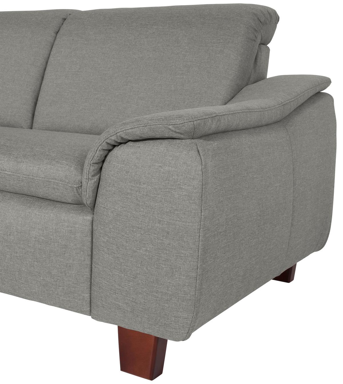 ECKSOFA AARON - Nussbaumfarben/Hellgrau, Design, Holz/Textil (187/247cm) - Max Winzer