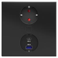 Steckdosenelement in Schwarz - Schwarz, Kunststoff/Metall (11,8/11,8cm) - Vogt