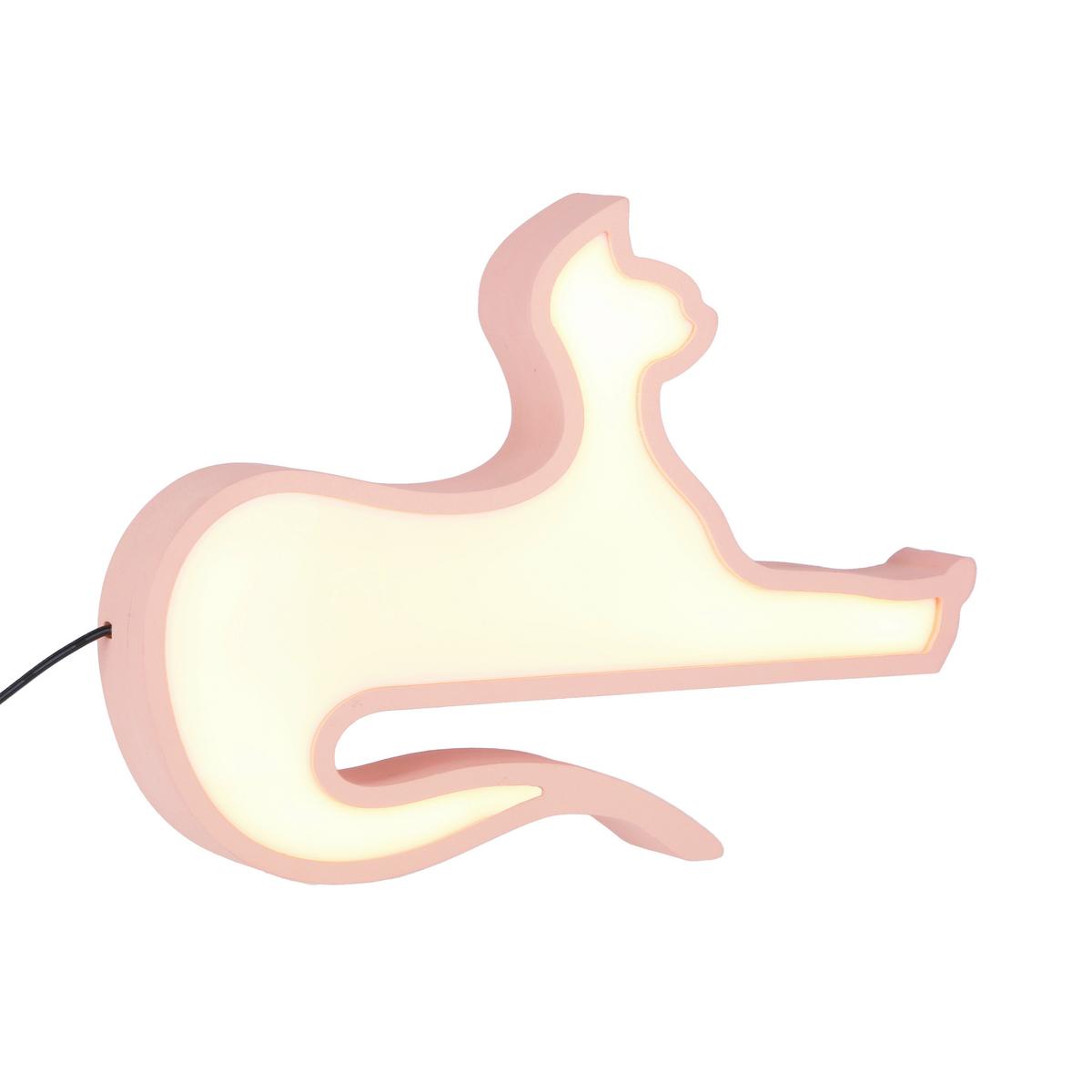 Dječja Stolna Svjetiljka Cat - pink, Basics, drvni materijal/plastika (28.5/3.5/20.5cm)