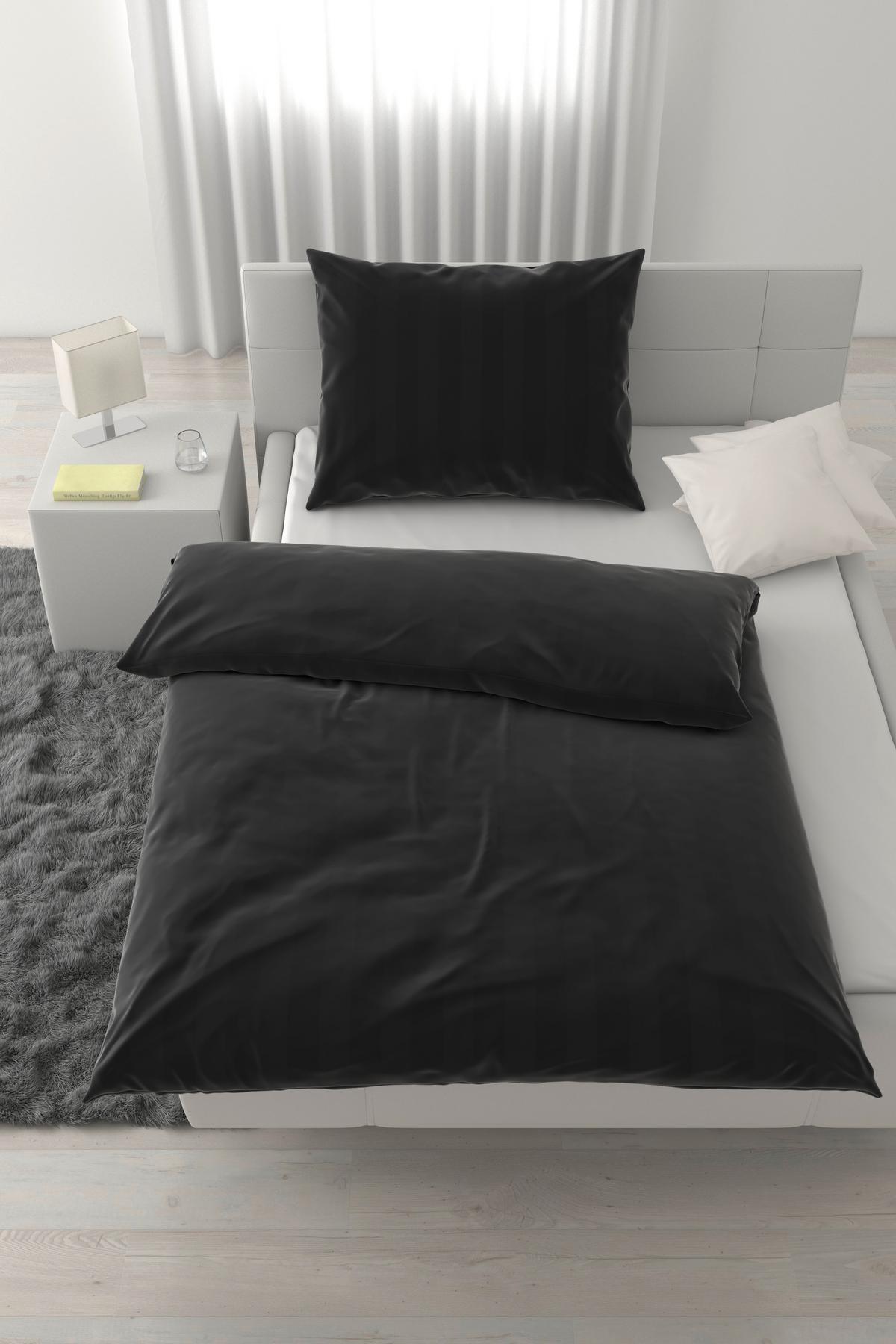 Lenjerie de pat Xenia Streif, 50x70/140x200 cm - negru, Modern, textil (140/200cm) - Premium Living